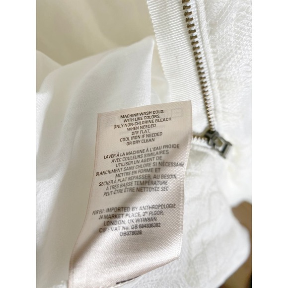 Anthropologie Women's Maeve Pina White Ivory Lace Pineapple Fit & Flare Dress - Picture 14 of 15